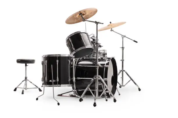 Photo of Side shot of a modern drum kit
