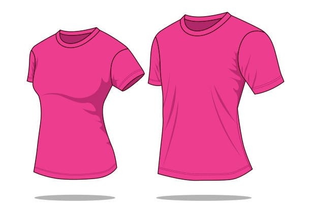 istock Women & Men Pink T-Shirt Vector for Template 1192235995