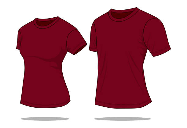 istock Women & Men Crimsone T-Shirt Vector for Template 1192236011
