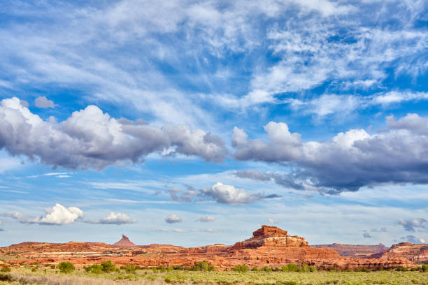 istock Beautiful cloudscape over rock formations, Utah, USA. 1192236368