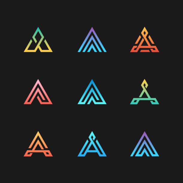 Triangle Illustration Vector Template Triangle Illustration Vector Template. Suitable for Creative Industry, Multimedia, entertainment, Educations, Shop, and any related business. abstract icons stock illustrations
