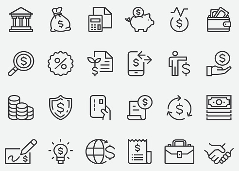Finance Money Business Line Icons