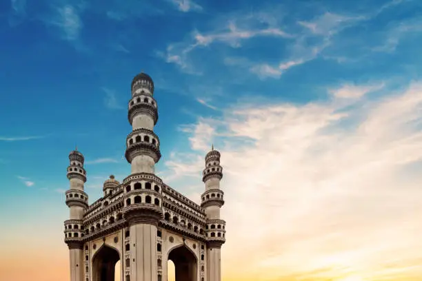 The Charminar (lit. "four minarets"), is a monument and mosque located in Hyderabad, Telangana, India.