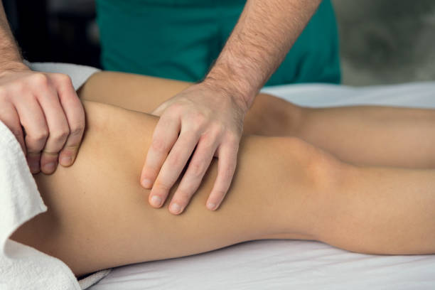 istock Lymphatic drainage massage of the hips. 1192262930