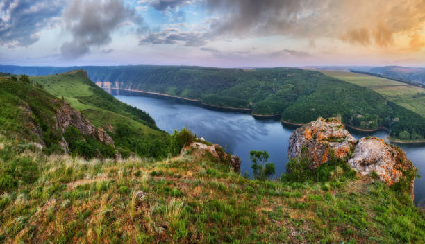 istock Dnister River Canyon. picturesque dawn 1192263982