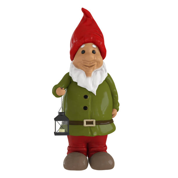istock A decorative figure of a gnome with a flashlight in his hands on an isolated background. 3D rendering 1192264188