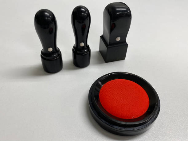 istock Japanese Stamps called Hanko and red ink pad 1192266468