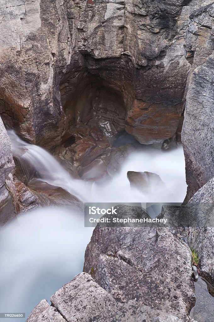 Waterfall in a canyon  Alberta Stock Photo