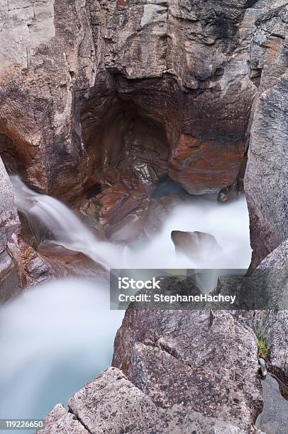 Waterfall In A Canyon Stock Photo - Download Image Now - Alberta, Canada, Canadian Rockies