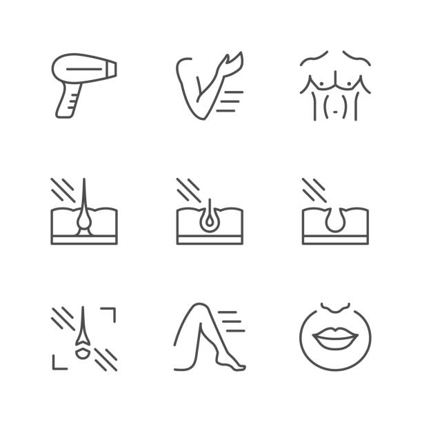 Set Line Icons Of Laser Hair Removal Stock Illustration - Download Image  Now - Icon, Laser, Medical Laser - iStock