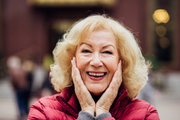 istock Senior lady with wrinkles 1192273051