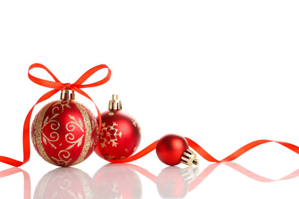istock Red Christmas ball with ribbon and bow. 1192277323