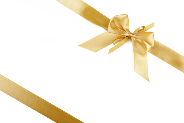 istock Beautiful gold bow isolated on white background 1192277788