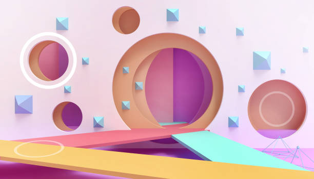 istock Doors Happiness with  creative ideas Circle  and business inspiration Minimal space room  creative on  pastel background - 3d rendering 1192278731