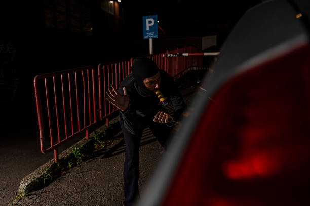 istock Car Thief During a Night Action 1192278924