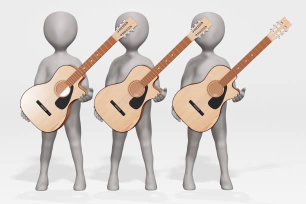 istock 3D Render of Cartoon Characters with Guitar 1192279378