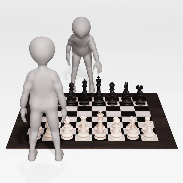 istock 3D Render of Cartoon Character with Chess 1192279397