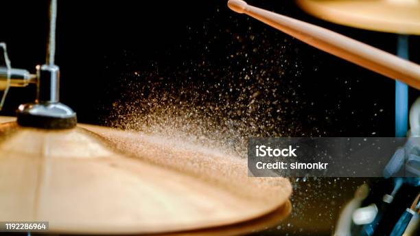 Closeup Of Cymbal Stock Photo - Download Image Now - Cymbal, Close-up, Musical Instrument