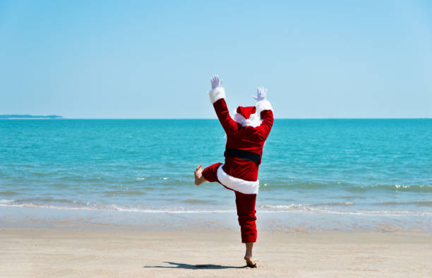 istock Santa claus on vacation at the beach 1192287498