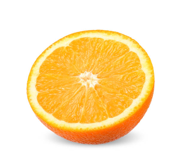 istock Half of orange isolated with clipping path 1192288606
