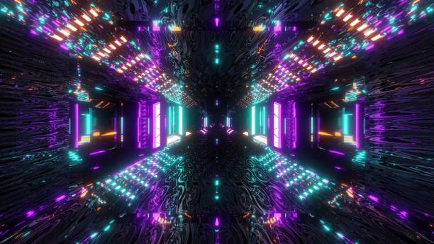 istock glowing sci-fi tunnel corridor with abstract eye texture 3d illustration wallpaper background 1192289624