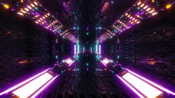 istock glowing sci-fi tunnel corridor with abstract eye texture 3d illustration wallpaper background 1192289647