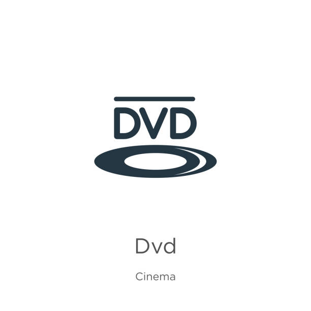 Dvd logo icon vector. Trendy flat dvd logo icon from cinema collection isolated on white background. Vector illustration can be used for web and mobile graphic design, logo, eps10 Dvd logo icon vector. Trendy flat dvd logo icon from cinema collection isolated on white background. Vector illustration can be used for web and mobile graphic design, logo, eps10 dvd logo stock illustrations