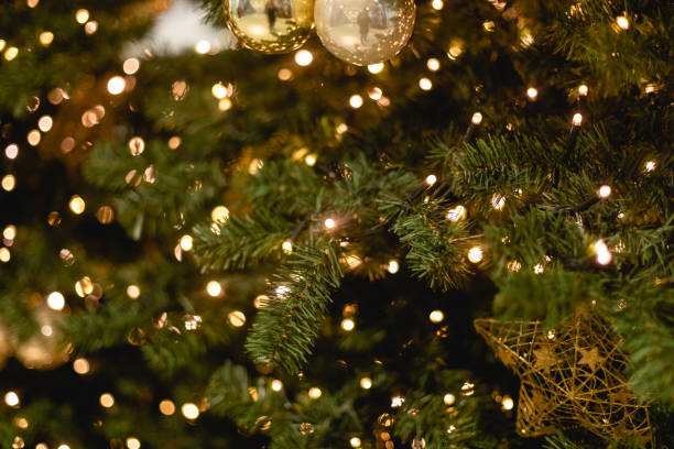 istock Christmas and New Year decorations with lights. Concept and background. 1192292521