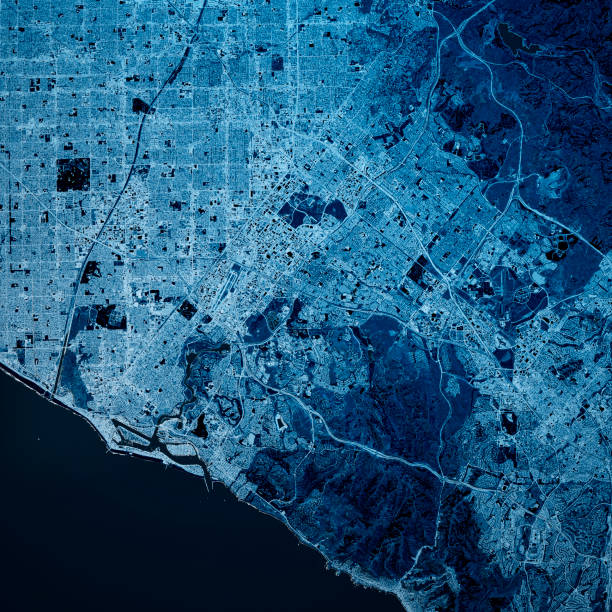 istock Irvine California 3D Render Map Blue Top View Oct 2019 1192293470