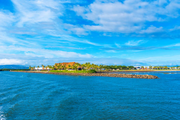 paisagem perto do porto de denarau, nadi - fiji. espaço de cópia para texto - denarau - fotografias e filmes do acervo