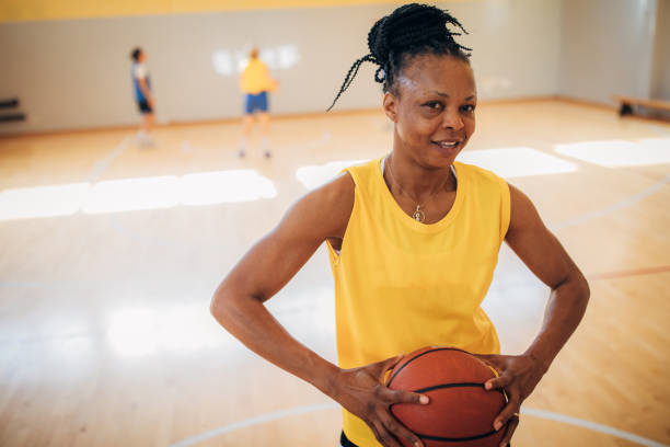 istock Black lady basketball player 1192295891