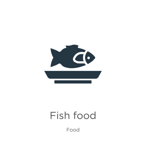 Fish food icon vector. Trendy flat fish food icon from food collection isolated on white background. Vector illustration can be used for web and mobile graphic design, logo, eps10 Fish food icon vector. Trendy flat fish food icon from food collection isolated on white background. Vector illustration can be used for web and mobile graphic design, logo, eps10 fish food stock illustrations