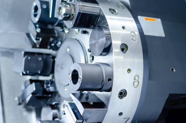 istock Close-up of CNC machine. CNC Tooling Systems. 1192299052