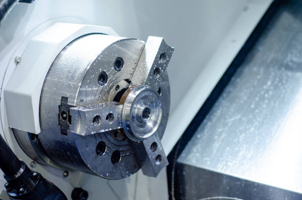 istock Close-up of CNC machine. CNC Tooling Systems. 1192299056
