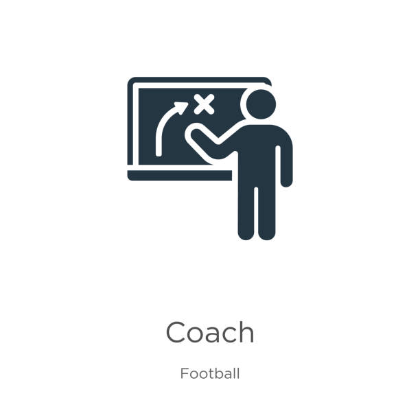 stockillustraties, clipart, cartoons en iconen met coach icon vector. trendy platte coach icoon uit voetbal collectie geïsoleerd op witte achtergrond. vector illustratie kan worden gebruikt voor web en mobiele grafisch ontwerp, logo, eps10 - coach
