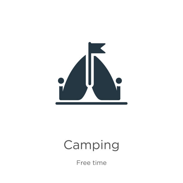 ilustrações de stock, clip art, desenhos animados e ícones de camping icon vector. trendy flat camping icon from free time collection isolated on white background. vector illustration can be used for web and mobile graphic design, logo, eps10 - fishing hut