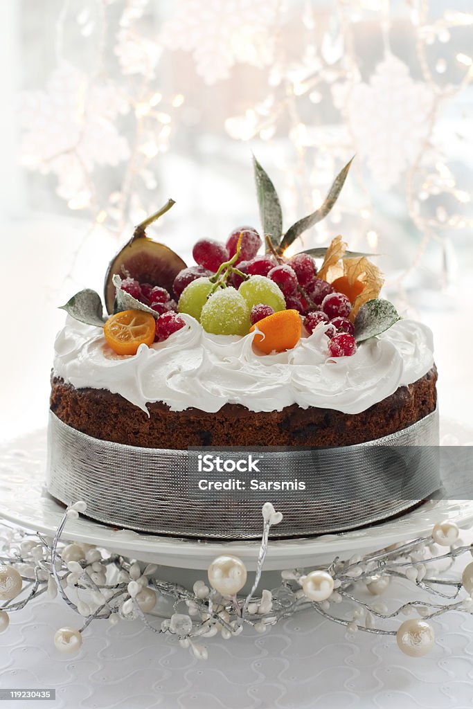 크리스마스 프루트 케이크 - 로열티 프리 과일 케이크 스톡 사진