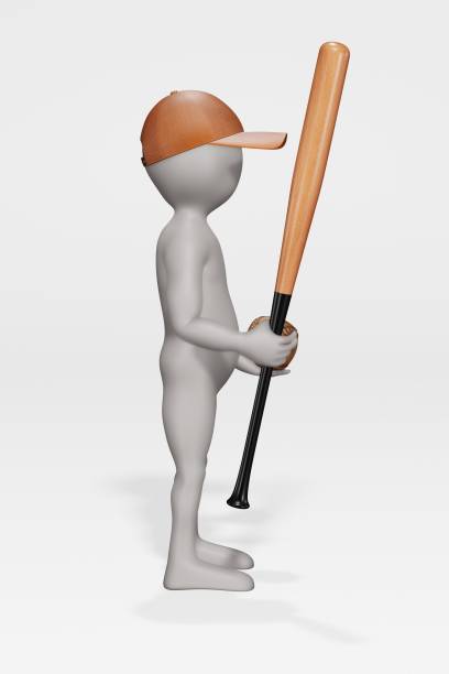 istock 3D Render of Cartoon Character with Baseball Bat 1192305140