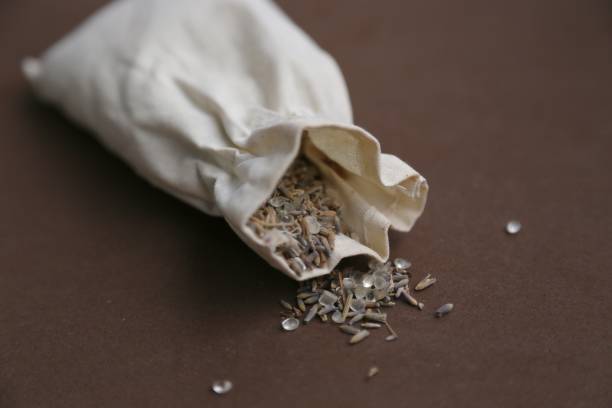 istock Handmade cloth bag and lavender seeds with bath salt 1192305543