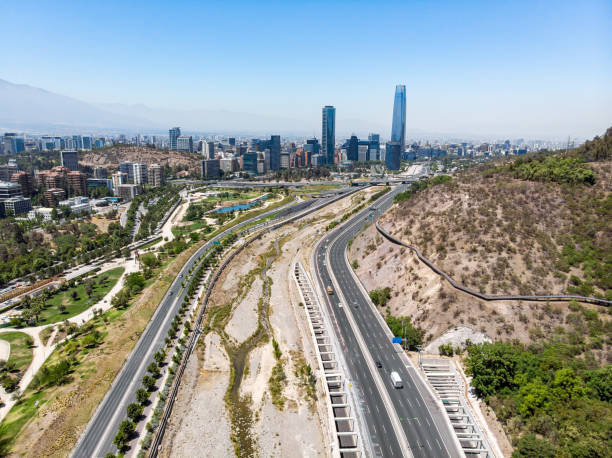 istock Bicentenario Park and Santiago Financial Dsitrict 1192305585