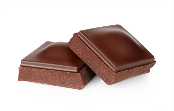 istock Dark chocolate pieces isolated on white background 1192308503