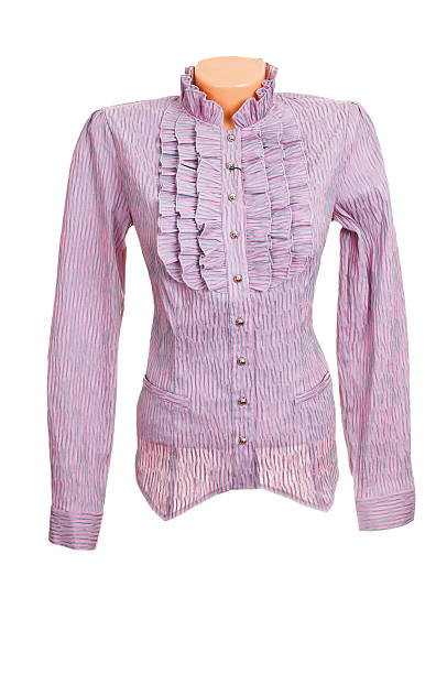 istock Elegant, stylish lilac shirt on a white. 119230862