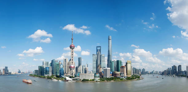 Skyline of modern shanghai, china Skyline of modern shanghai, china. shanghai tower stock pictures, royalty-free photos & images