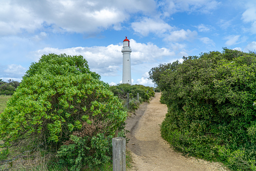 Split Point Lighthouse is a lighthouse close to Aireys Inlet, a small town on the Great Ocean Road in Victoria, Australia. The Great Ocean Walk leads to the lighthouse.