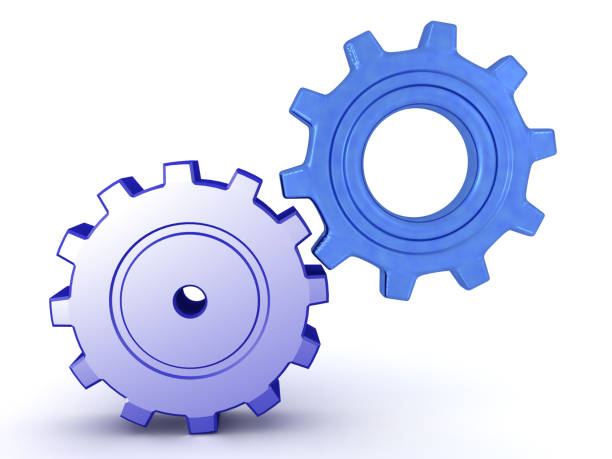 istock 3D Rendering of two different types of gears 1192313649