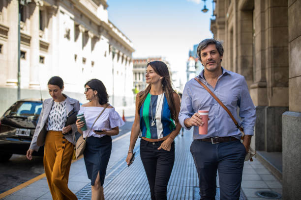 istock Business people on their way to the office 1192316538