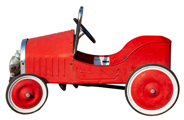 istock Red toy car isolated on white 1192318979