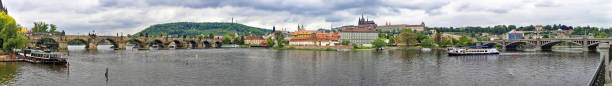 istock Panoramic view of the Vltava River Prague 1192318985