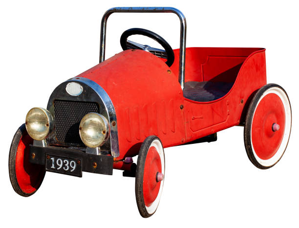 istock Red toy car isolated on white 1192318988