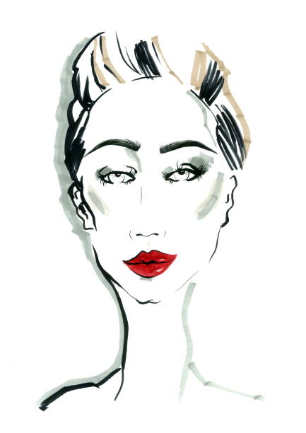 istock Hand Painted Face Fashion Illustration 1192322546